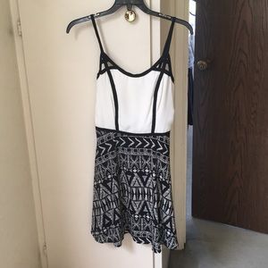 Tribal print dress with detailed top